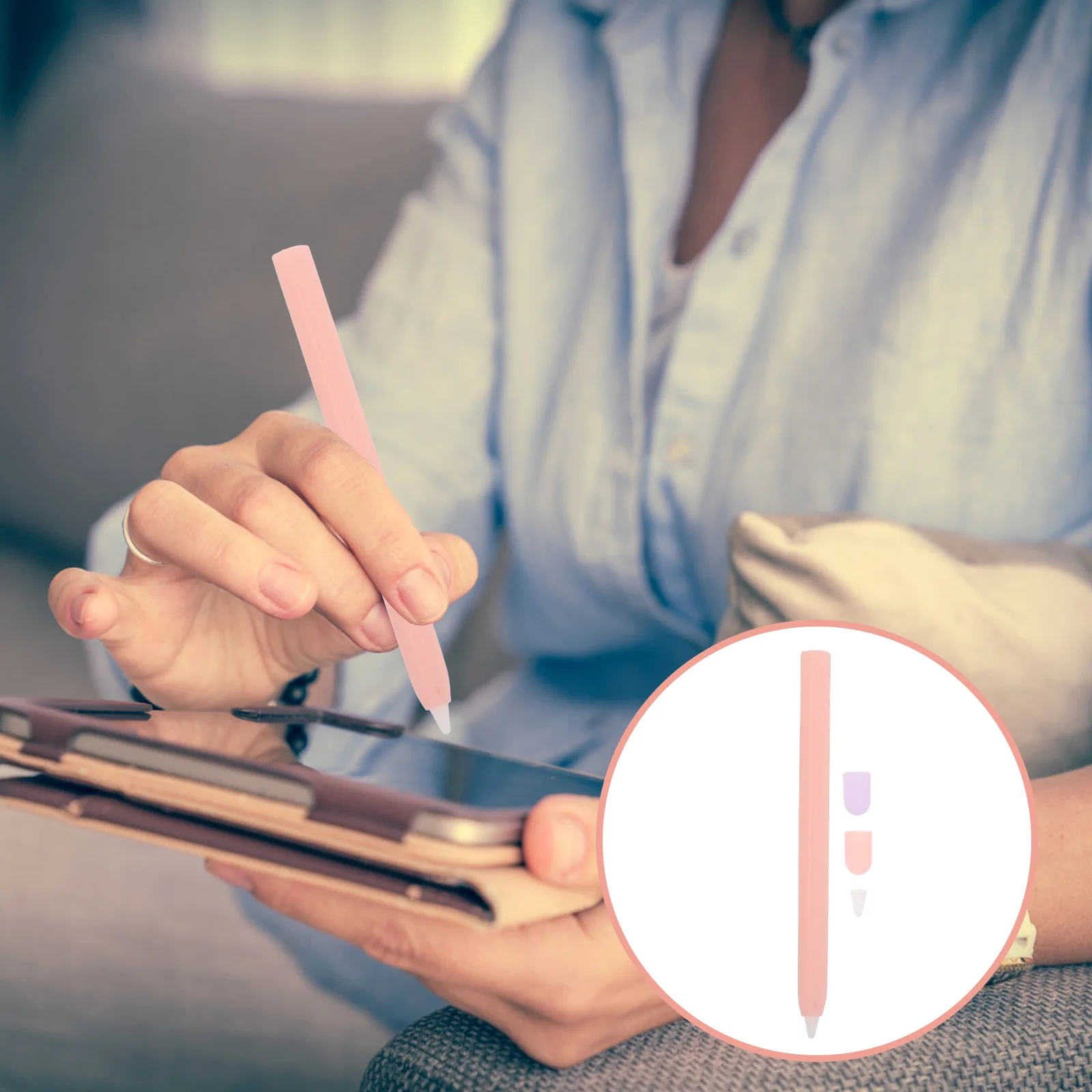 

1 Set Lovely Pen Cover Silicone Protector Case Compatible for Apple Pencil 2