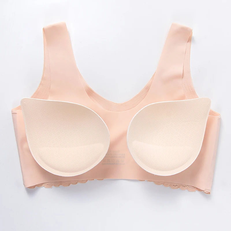 

Latex Seamless Bra Women Push Up Underwear Cooling Gathers Shock-Proof Pad Female Intimate Fashion Soft Comfortable Bralette