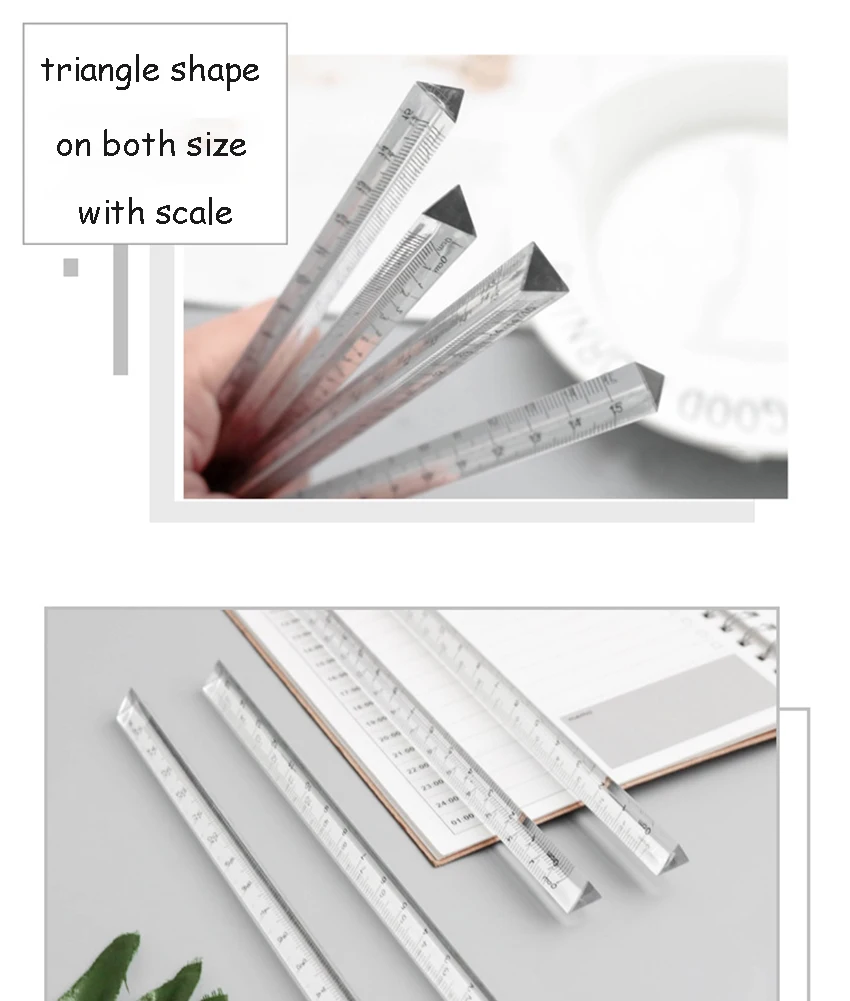15 см прозрачная линейка прямая канцелярские принадлежности простые треугольные линейки детские весы с обеих сторон акриловые измерительные инструменты