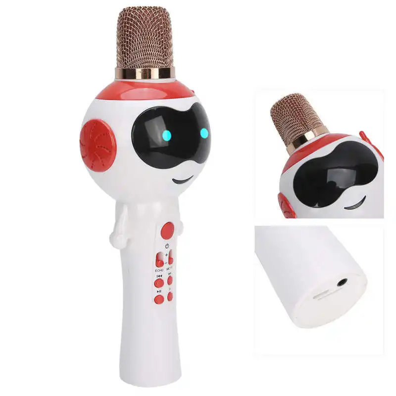 Детский беспроводной Bluetooth ручной микрофон милый для караоке светильник кой