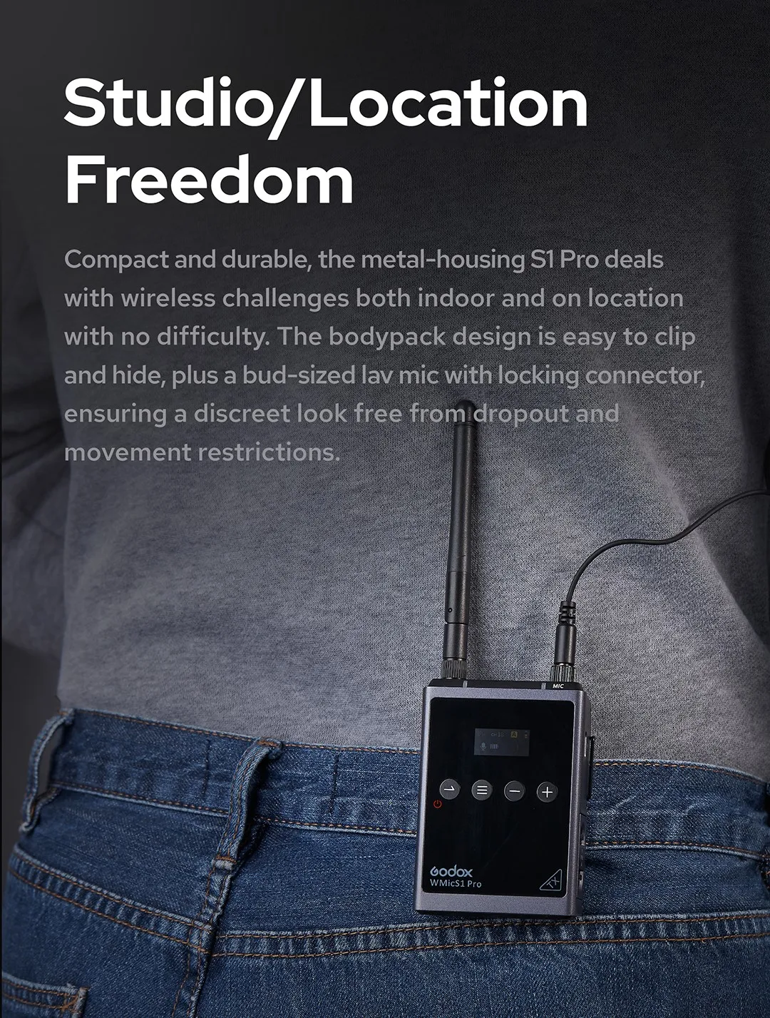 Крепление для камеры Godox WMicS1 Pro УВЧ полностью Металлическая двухканальная