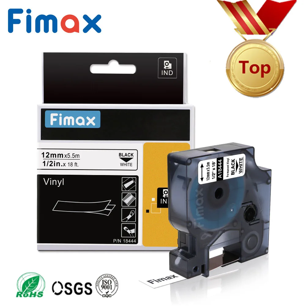 Fimax 1 шт. 18444 18443 18432 1805416 совместимый с DYMO Rhino IND виниловая этикетка 18448 1805430 1805431 для