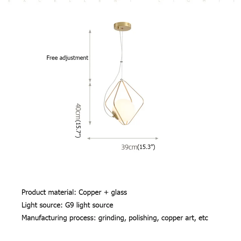 

FAIRY Modern Pendant Lights Copper Home Creative Fixture Decorative For Dining Room Restaurant