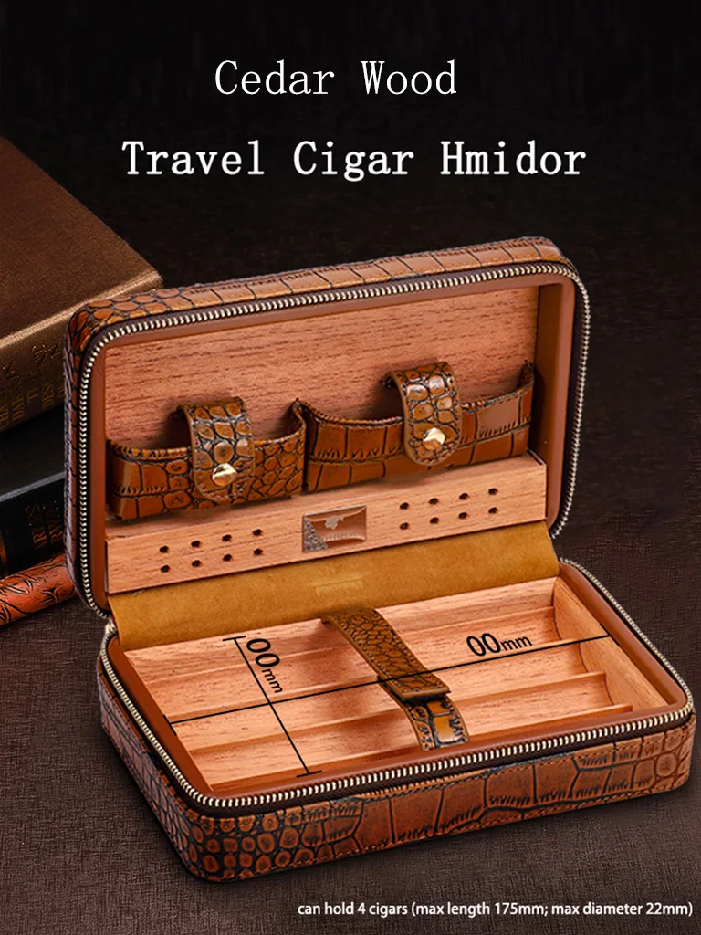 COHIBA Портативный кожаный чехол Дерево кедра с подкладкой сигары гумидор Фонарь Jet