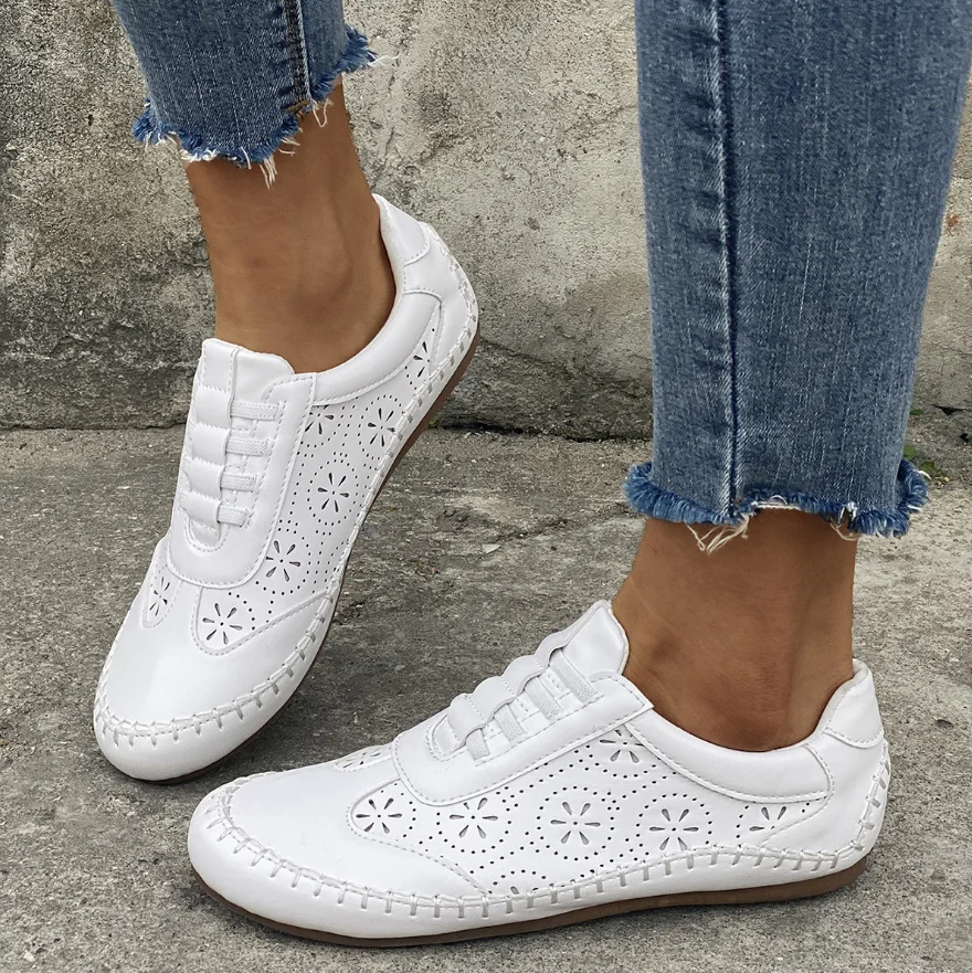

Large size ladies sneakers leather new fashion flat shoes shoes women cross strap casual daily spring ladies footwear size 35-43