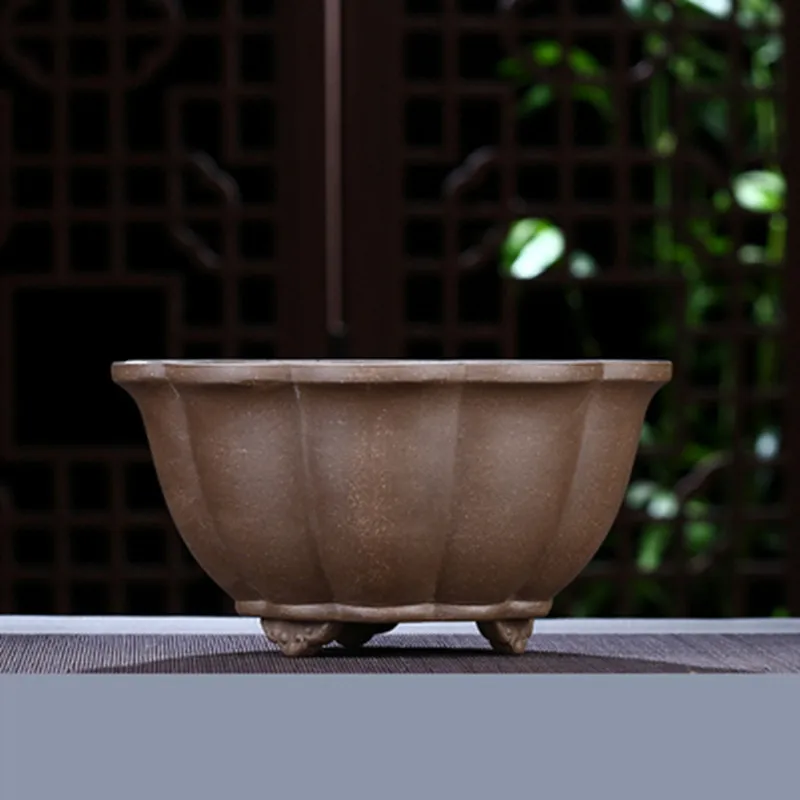 Керамический горшок бонсай из фиолетового песка мясистый ретро цветочный для