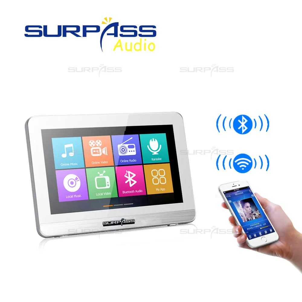 

7inch Touch Screen In Wall Audio Amplifier WIFI Bluetooth Smart Home Background Music System Home KTV Music Player