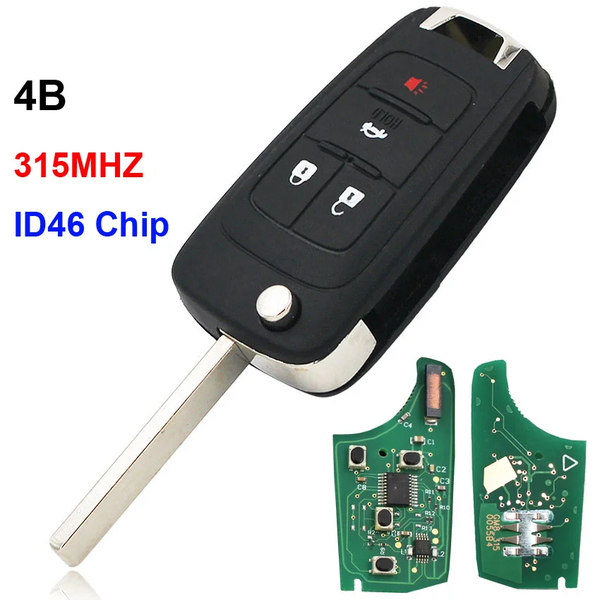 2/3/4/5 кнопка складной дистанционный ключ флип автомобильный смарт брелок 315 МГц ID46