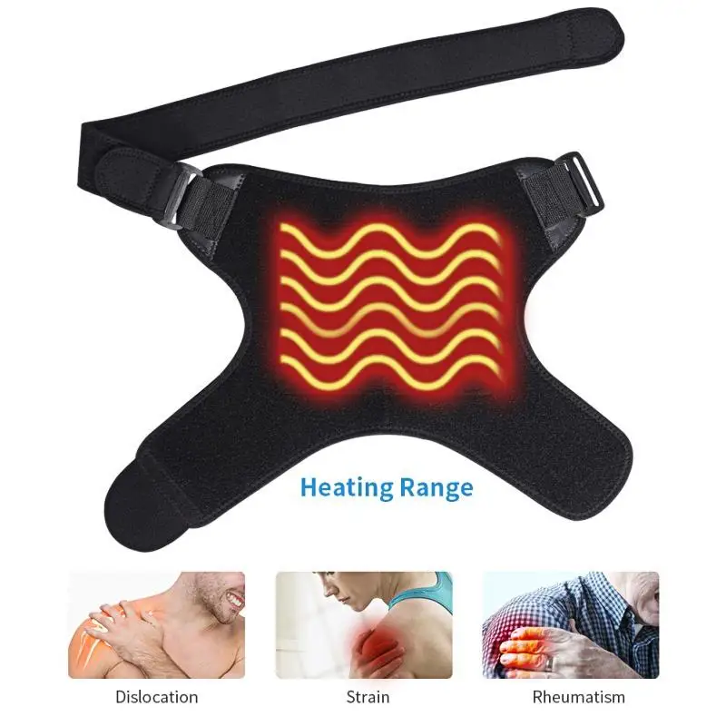 

3 Level Black Shoulder Guard Heating Shoulder Heating Shoulder Support Durable Scapulohumeral Periarthritis Winter Skiing Snow