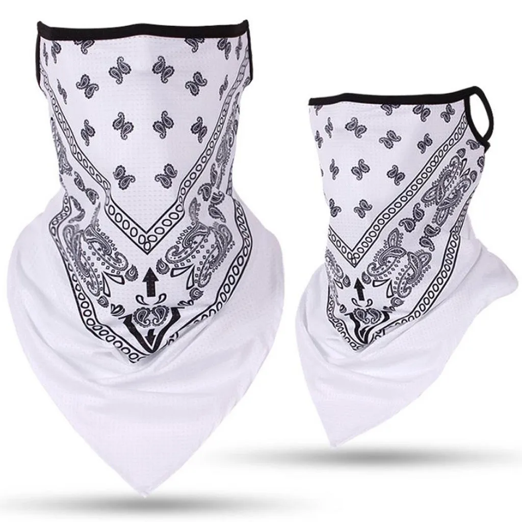 Трехугольный бандана для защиты лица висячий шарф труба ушей ледяной шелк