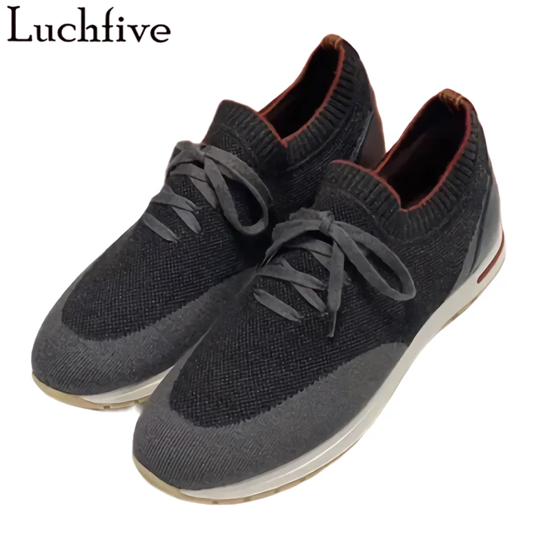 

Hot Lace Up Men Shoes Round Toe Mule Casual Shoes Thick Sole Lazy Loafers Dark Grey Male Zapatos De Hombre