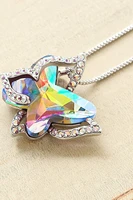 crystal glass butterfly necklace minimalist jewelry mother%e2%80%99s day ab necklace for women fairy animals lucky butterfly xb38fu