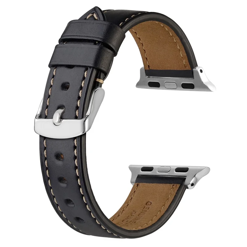 Anbeer ремешки для часов Apple 38 мм 40 42 44 кожаный ремешок iWatch мужской сменный Браслет