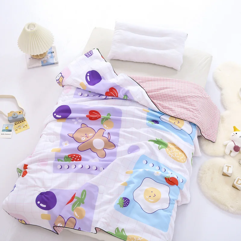 2021 New Washed Cotton Printed Flower Children's Summer Quilt  Is Soft And Comfortable, And Can Machine 120 * 150cm