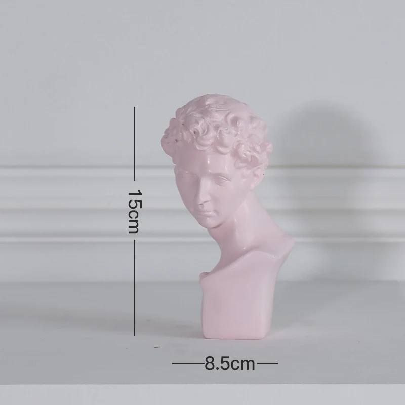 Medici Pink VILEAD 19 см 46 см Смола гипсовая голова фигурки нордическая Morandi Давид Венера эскиз скульптура персонажа Искусство Декор Орнамент для дома - Цвет: Medici Pink