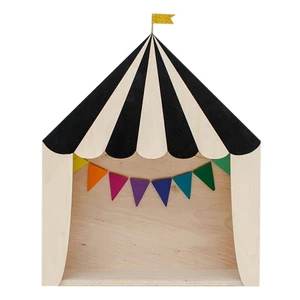 Модные деревянные полки для хранения в цирке ручной работы для детских книг, деревянные украшения для детской комнаты, настенные украшения