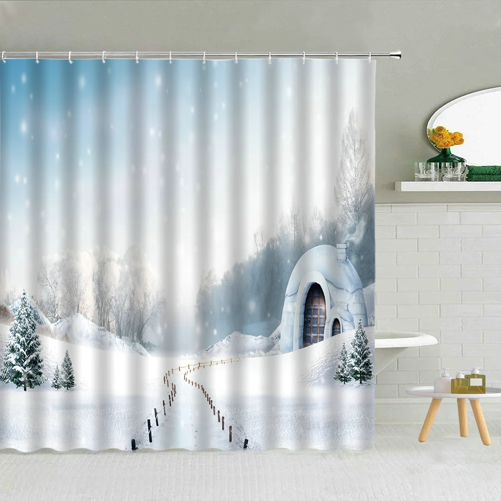 Штора для душа с блестками и градиентом тканевая занавеска изображением