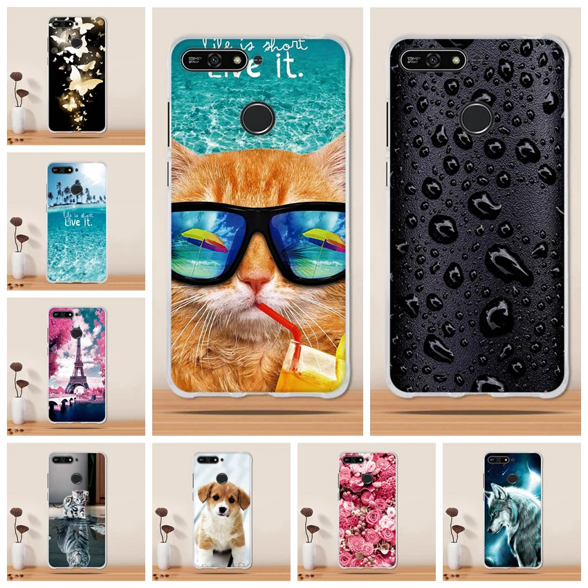 Чехол для Huawei Honor 7A Pro / Y6 Prime 2018 чехол 5 7 дюйма силиконовый 3d мягкий из ТПУ телефона