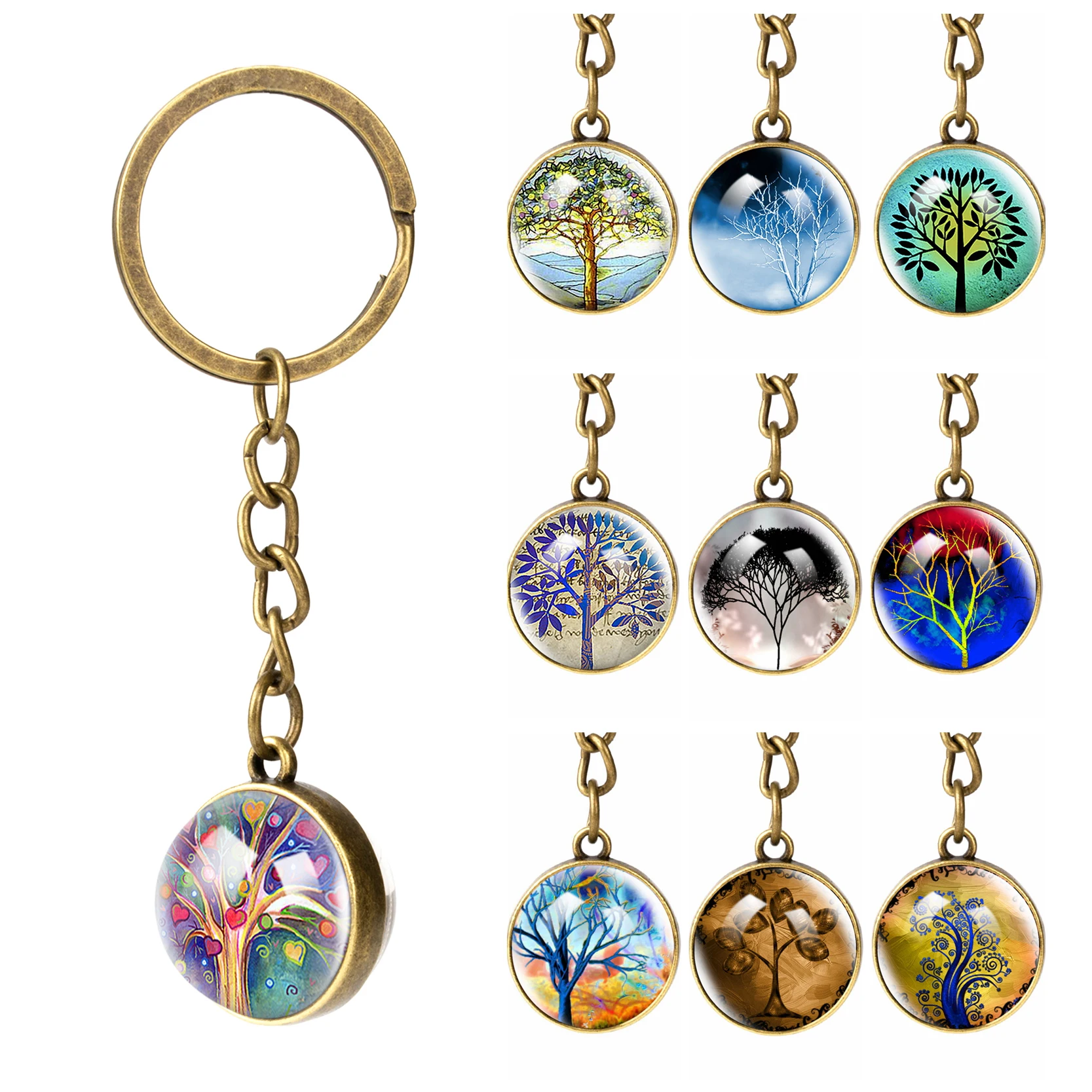 Антикварные Бронзовые брелки для семейной жизни Брелки сумок брелок подвесная