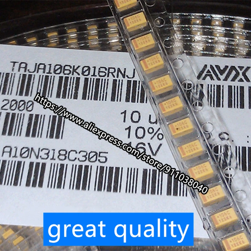 

20pcs/lot SMD Tantalum Capacitor 16v10UF 106C 10UF 16V A3216 Type A/Type B 1206 Volume Yellow B3528 Type B 1210 Yellow