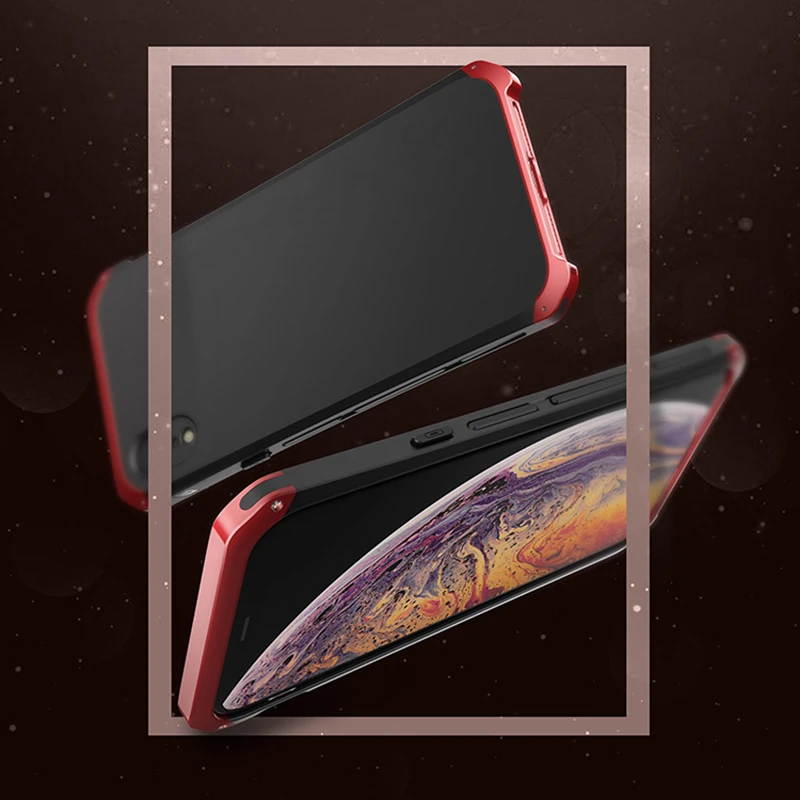 Текстурированная Противоударная металлическая рамка Пластиковая Задняя панель