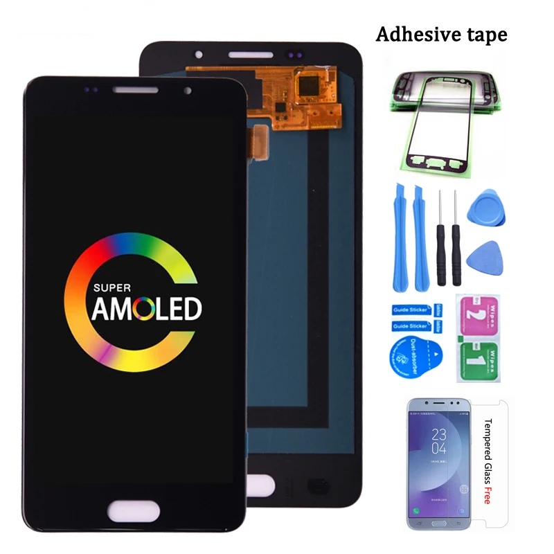 ЖК дисплей Super AMOLED для SAMSUNG GALAXY A5 2016 Duos A510 A510F A5100 с сенсорным экраном и дигитайзером