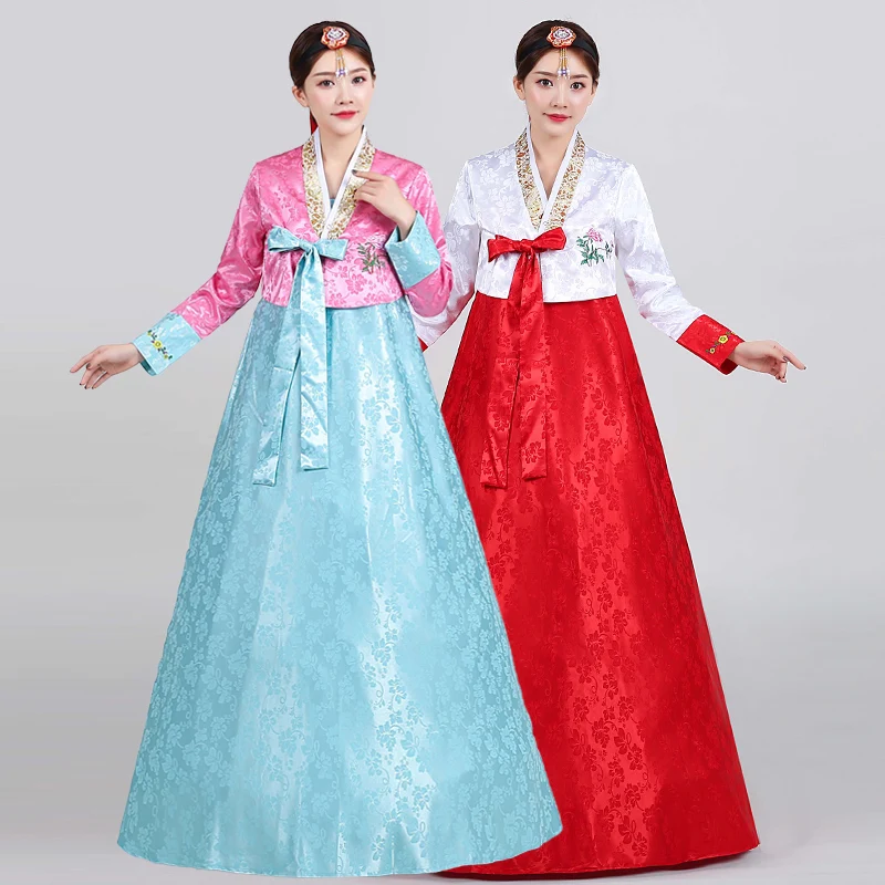 

New Women Korean Traditional Hanbok Cosplay Costumes Female Anicent Retro Korean Court Lady Asian Palace Wedding Dresses SL2258