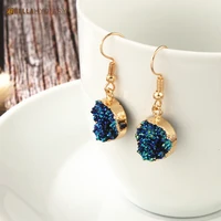 fashion jewelry druzy resin geode crystal earrings drop earrings for women jewelry statement earrings pendant
