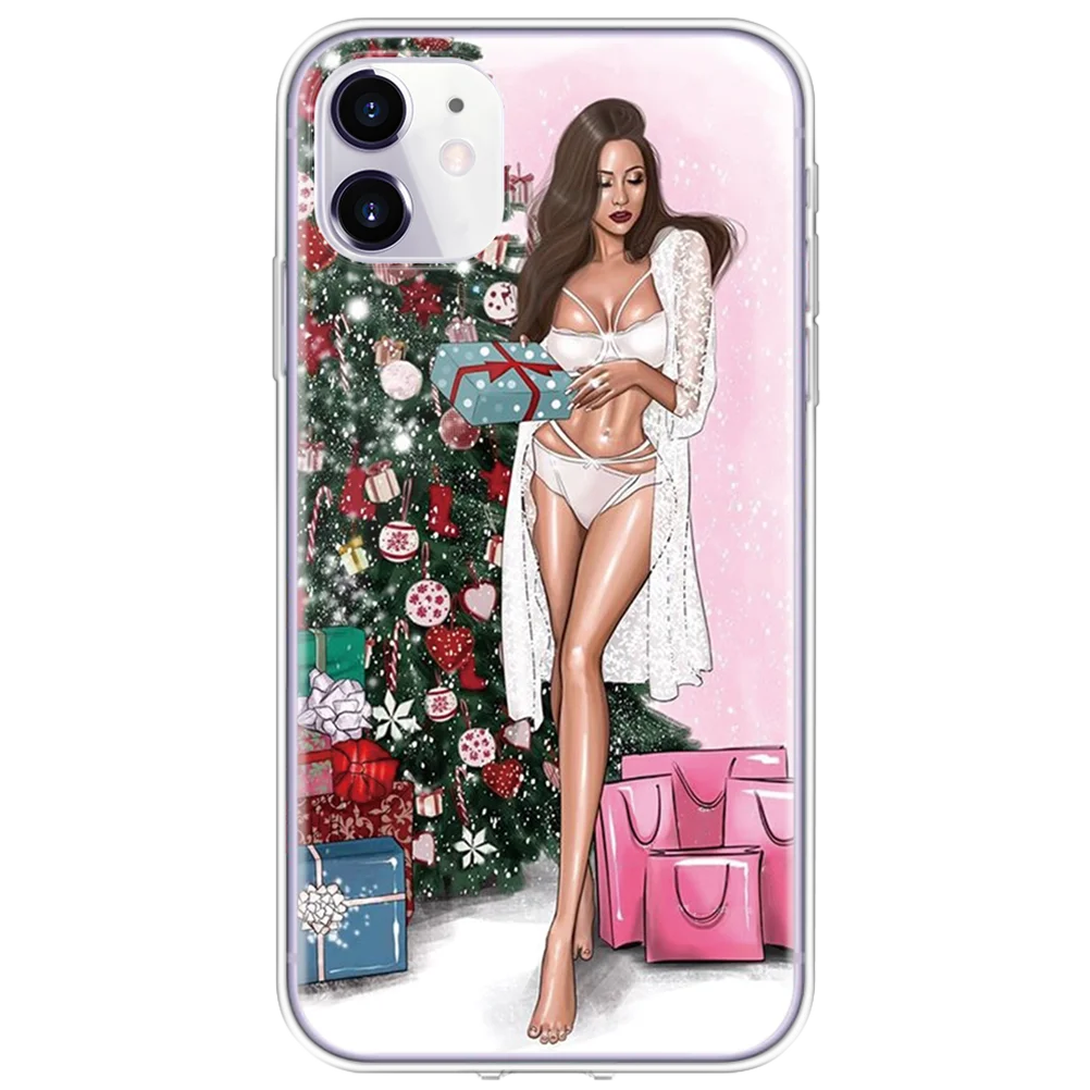 0csdfelw Merry Christmas Черный Коричневый чехол для девочки супер мама для TPU iPhone 11 Pro Max XR XS X XS Max 6 5se 7 8 Plus чехол новогодний чехол - Цвет: 0csdfelw