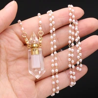 natural semi precious stone perfume bottles pendant clear quartz two accessories for free for jewelry making necklaces gift