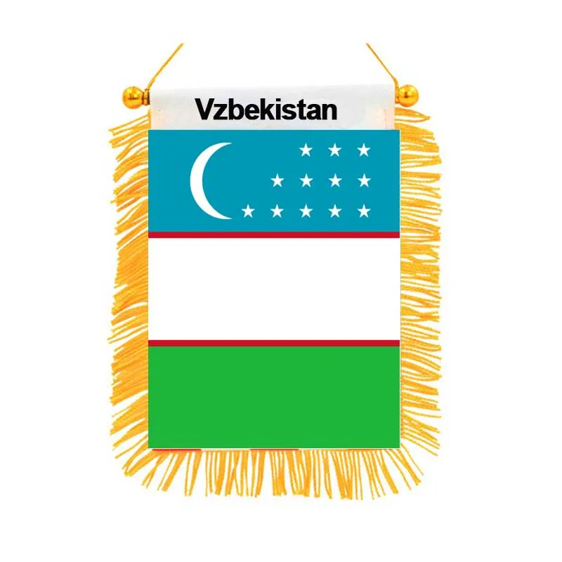 

Uzbekistan Double Sided Black-out Mini Flags High Quality Printed National Hanging Flags Home Decor