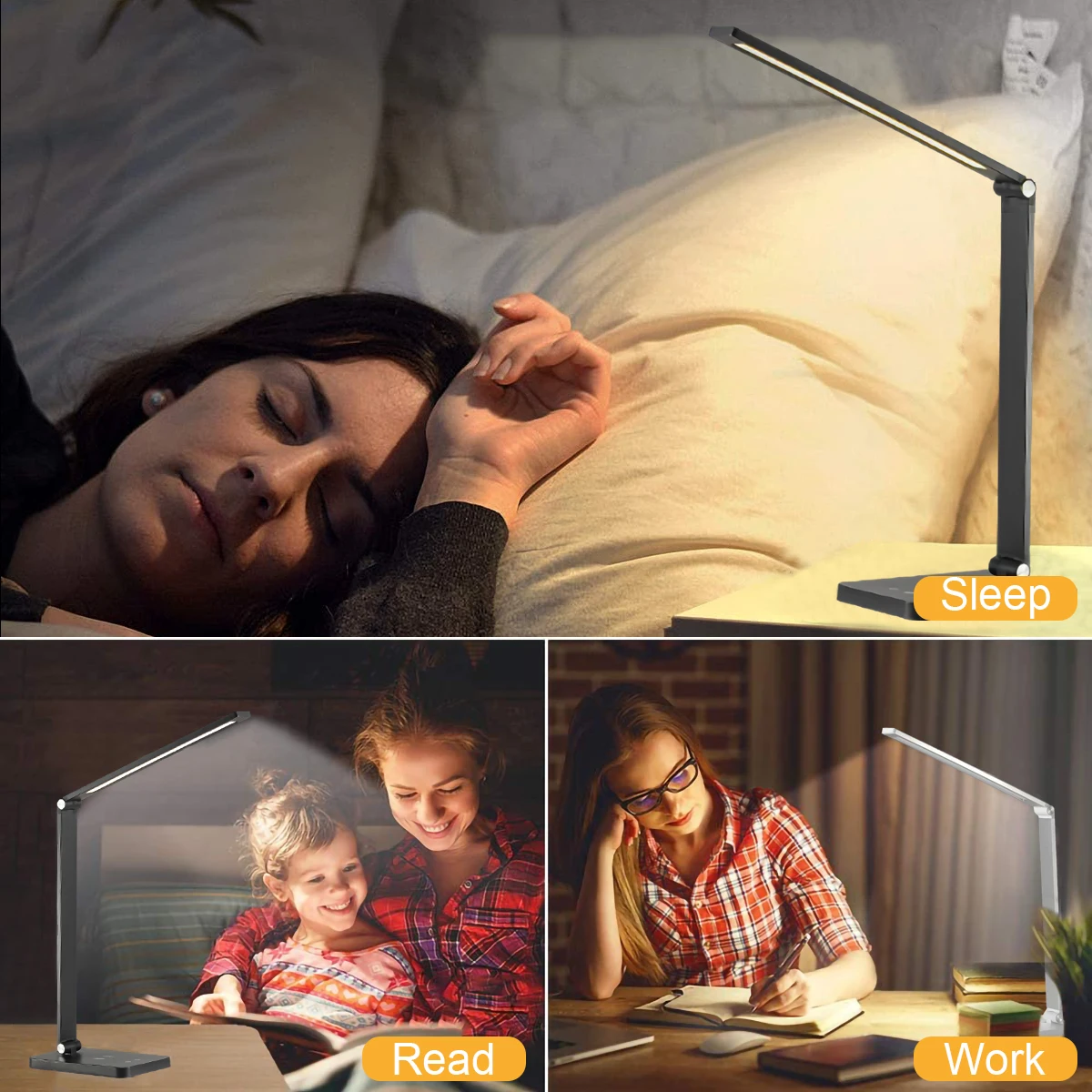 

LED desk lamp, bedside lamp, bedroom, eye protection desk, children's vision protection, rechargeable and plug-in dormitory