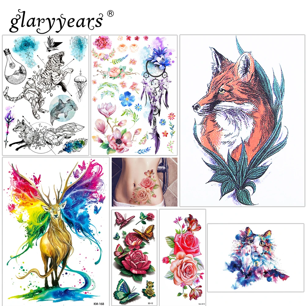 150 шт. оптовая продажа цветок на руку Татуировка наклейка Классическая рыба