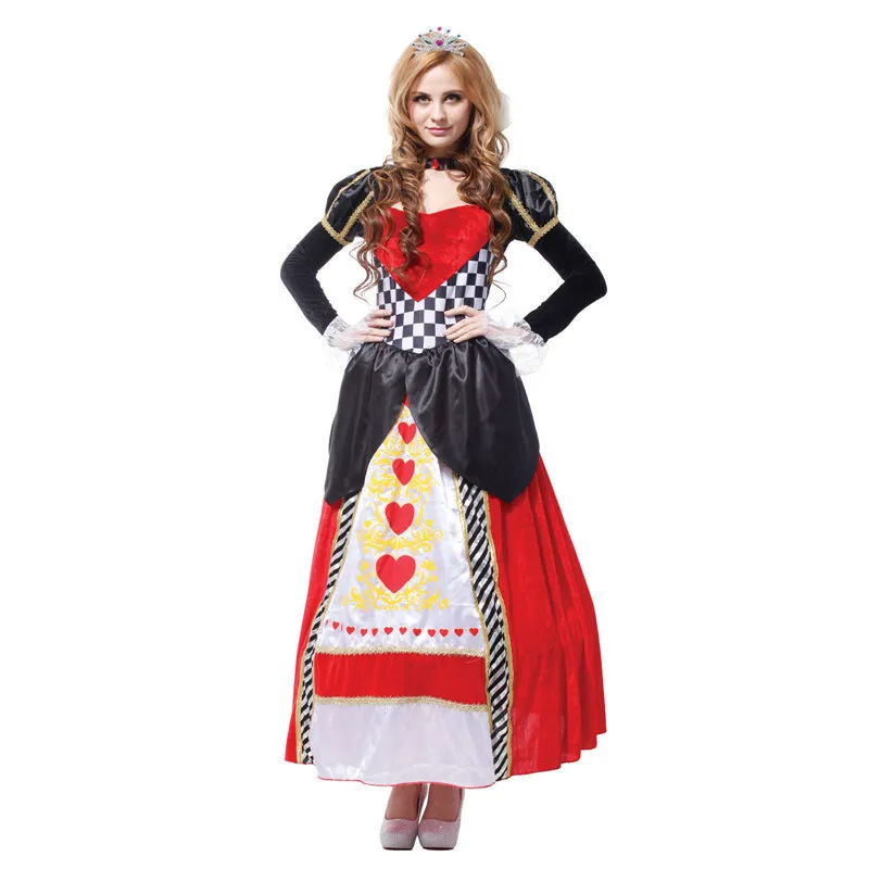 alice in wonderland red queen of hearts costumes for women costume Sexy Royal Cosplay Clothing Women Halloween Fancy Dress |
