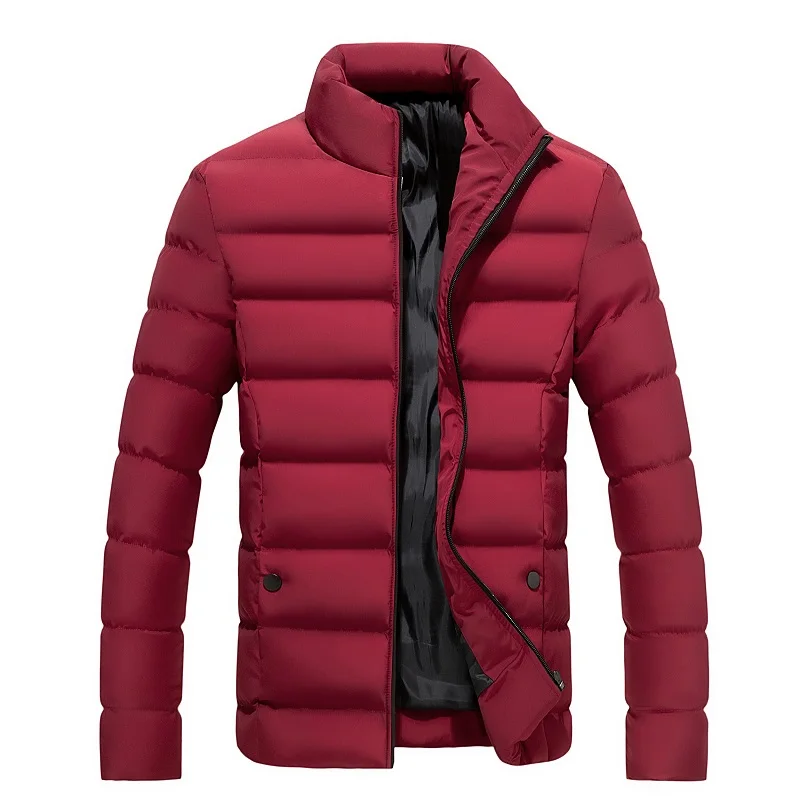 59 Red jacket Зимняя куртка мужская одежда однотонная парка ультра-светильник мужские куртки и пальто со стоячим воротником куртка-пуховик - Цвет: 59 Red jacket
