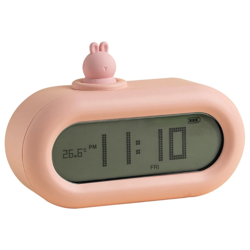 

Mini Cartoon LED Digital Alarm Clock Night Light Temperature Thermometer Snooze 67JB
