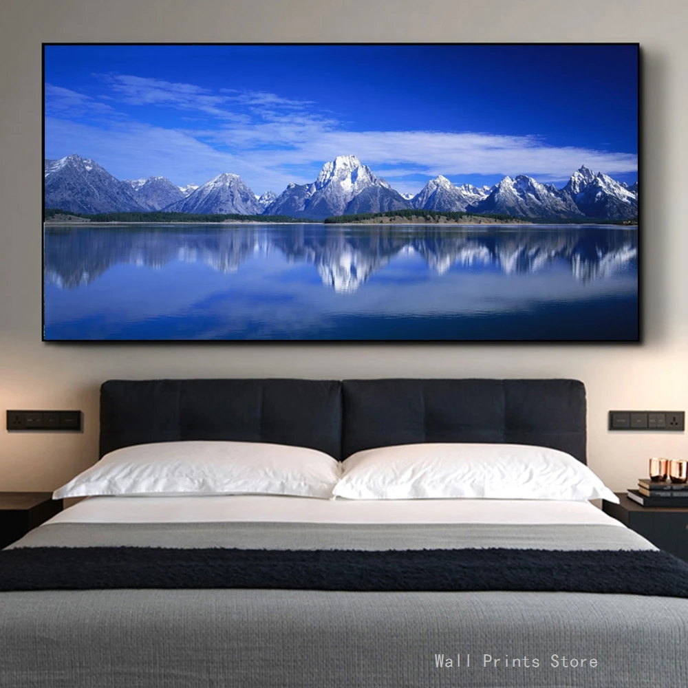 Плакаты и принты ледяных гор озер пейзаж природного парка холст картина на стену