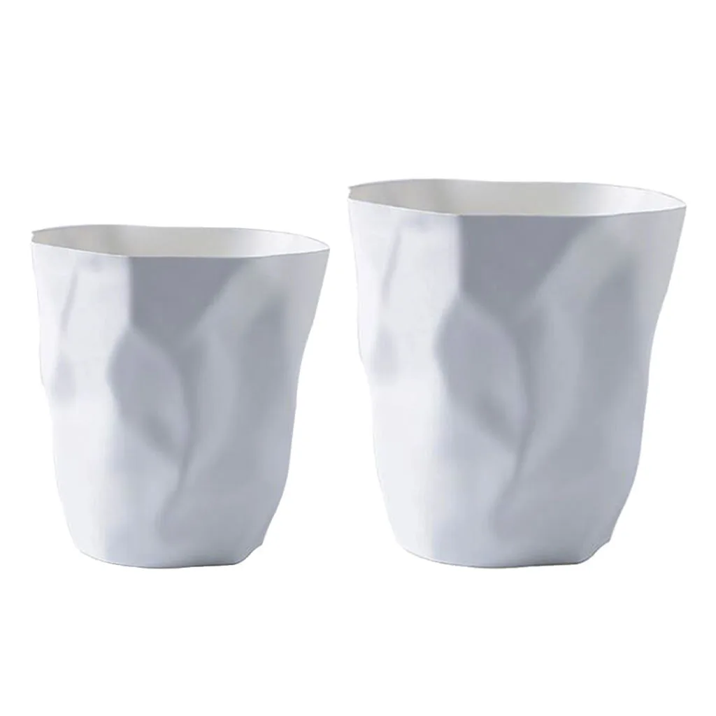 

2pcs White Flowerpot Garden Planter Wastebaskets for Home Office Car 9L
