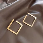 Квадратные серьги-кольца корейские матовые золотые винтажные геометрические индивидуальные серьги для женщин модные ювелирные изделия аксессуары Подарки для вечеринок