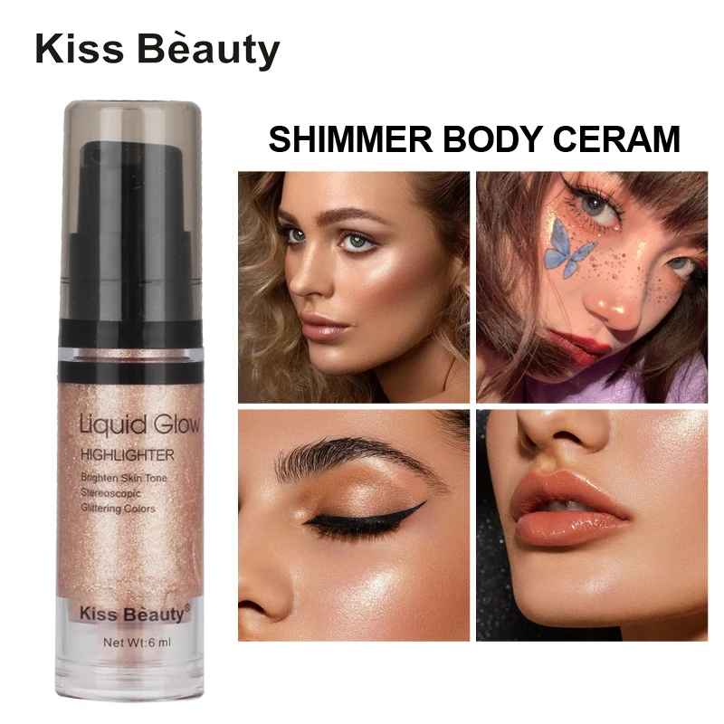 KISS BEAUTY-iluminador líquido brillante, bronceador, maquillaje de contorno, maquillaje profesional