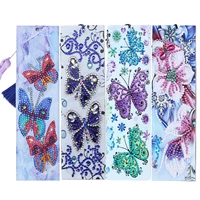 4pcs diamond painting bookmarks animal butterfly cat diamond embroidery kit special shaped drill diy art craft gift