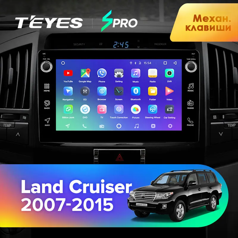 TEYES SPRO Штатная магнитола для Тойота Ленд Крузер 11 200 Toyota Land Cruiser 2007-2015 Android 8.1 до