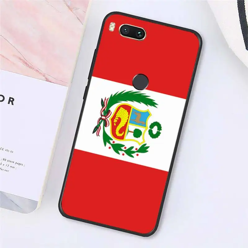 

Peru flag fashion design pattern Phone Case For Xiaomi Redmi note 7 8 9 t k30 max3 9 s 10 pro lite Luxury brand shell