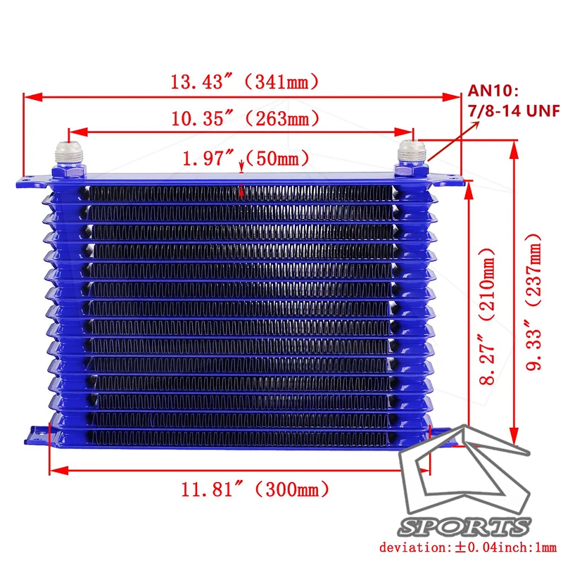 15 рядов комплект масляного радиатора с термостатом адаптера фильтра + 7 дюймов