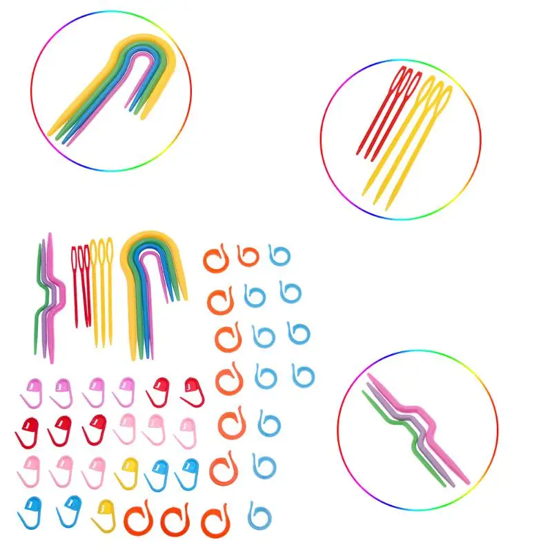 5 шт./компл. красочная АБС Пластик вязать стежка Вязание спицы крючком маркер иглы