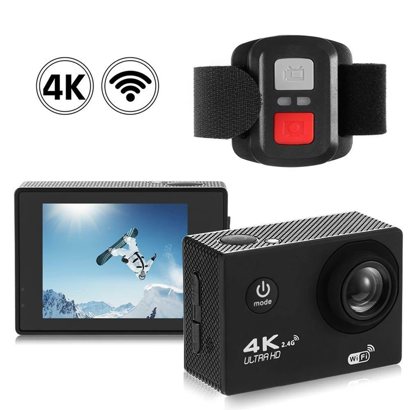4K Wifi Экшн-камера 1080P Hd 16Mp шлем камера водонепроницаемый Dv дистанционное