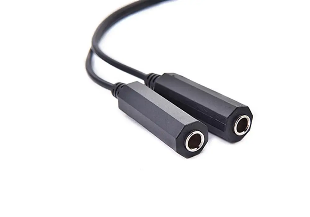 

6.35mm Male Jack to 6.35mm 2 x 1/4" Female Plug cable 0.2m Stereo Audio Adapter Speaker cable