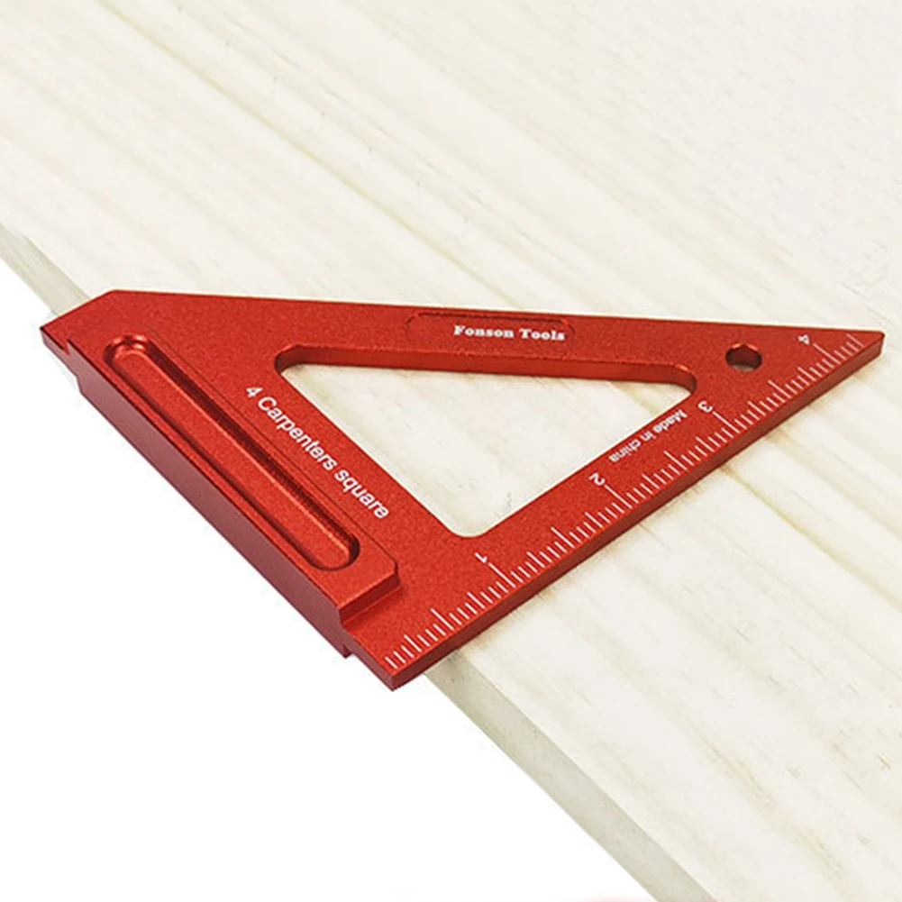 

Carpenter Square Woodworking Portable Positioning Tool Marking Inch Metric Measurement Triangle Ruler Precision Aluminum Alloy