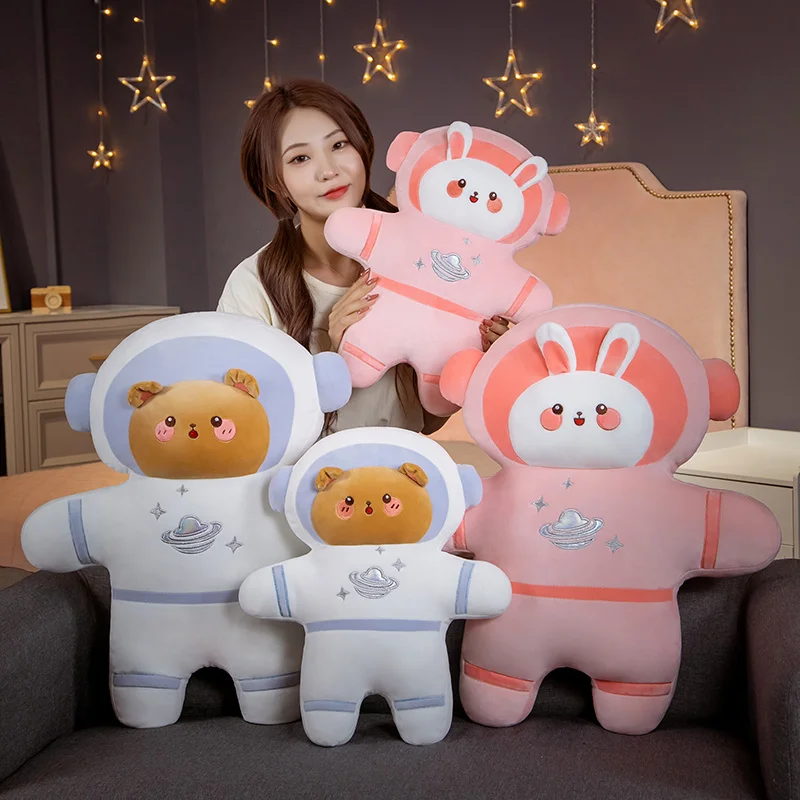 

45/65CM Kawaii Cute Space Astronaut Bonnie Rabbit Teddy Bear Cushion Pillow Daily Necessities Home Decoration Plush Filling