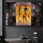 Абстрактная Африканская женщина Мужская Рабочая фигурка картина маслом на холсте плакаты и принты Куадрос искусство на стене картина для гостиной